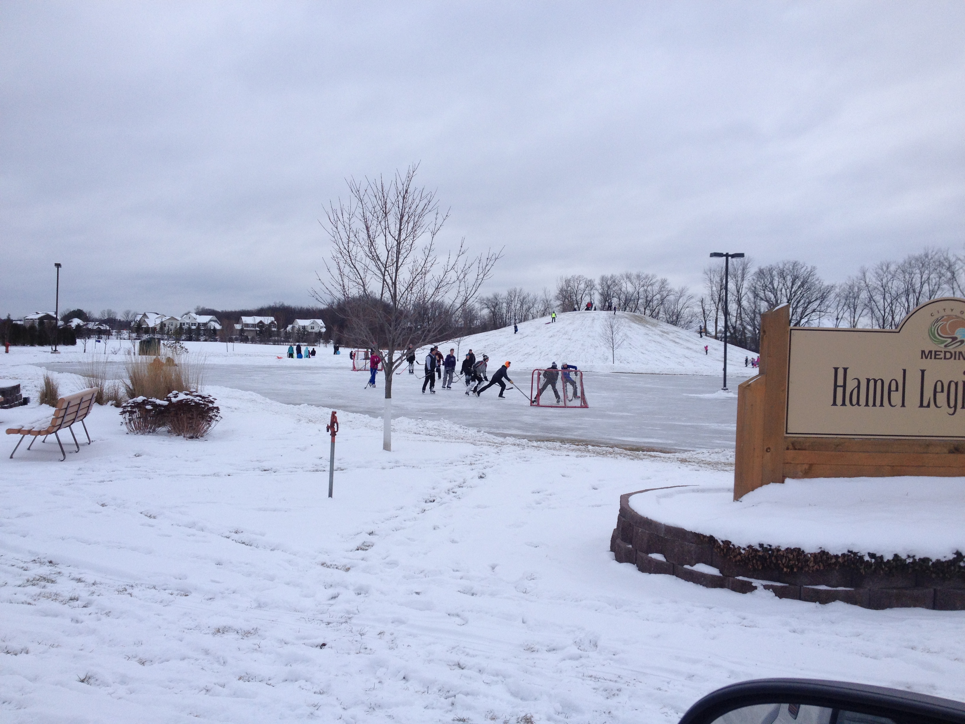 Hamel Legion Skating Rink Sledding Hill winter 2015.jpg